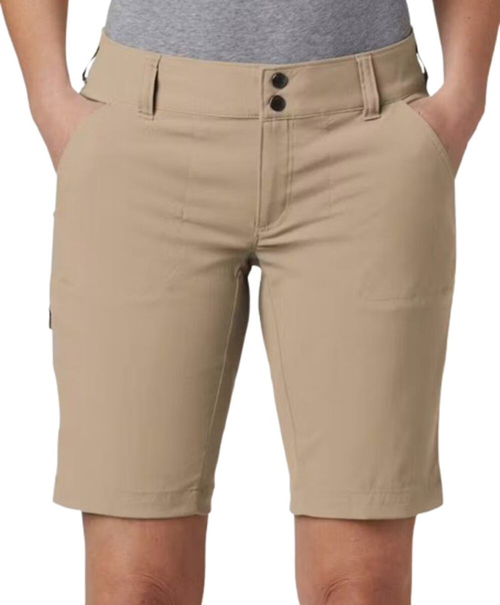 COLUMBIA Womens Saturday Trail Long Shorts Size 6 Khaki Hiking 12" Inseam NWT